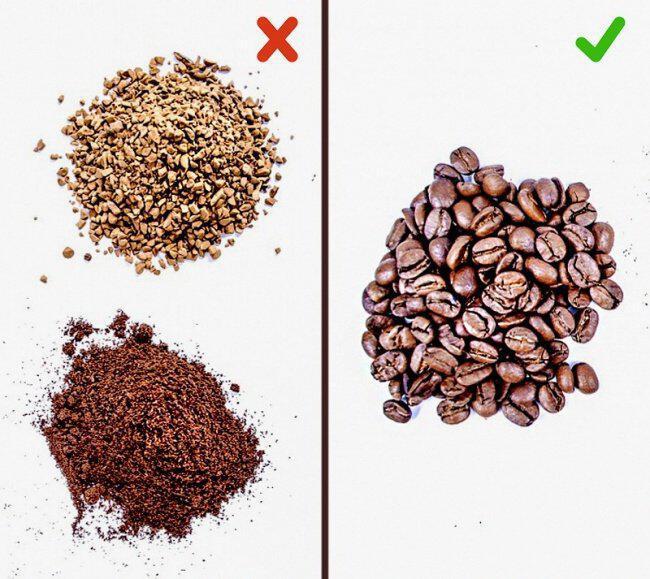 Ανθυγιεινές ψευδο-τροφές κόκκοι καφέ